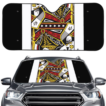 Queen Of Spades Playing Card Print Car Windshield Sun Shade