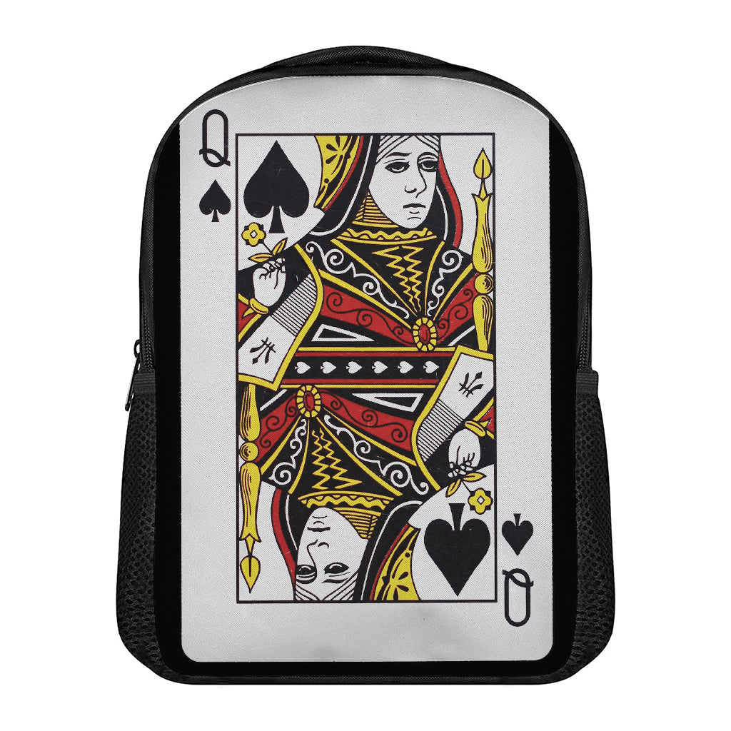 Queen Of Spades Playing Card Print Casual Backpack