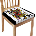 Queen Of Spades Playing Card Print Chair Cushion Cover