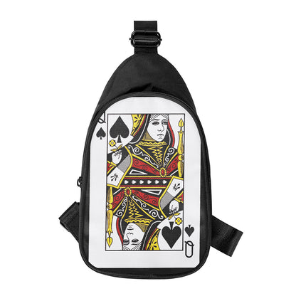 Queen Of Spades Playing Card Print Chest Bag