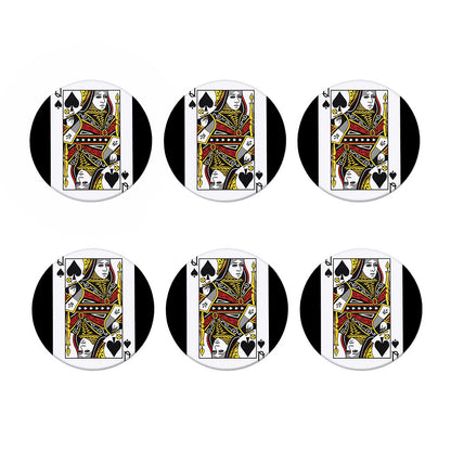 Queen Of Spades Playing Card Print Coaster Set