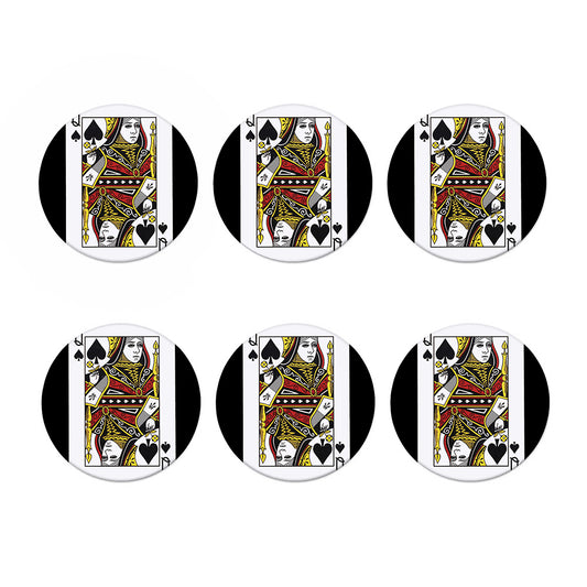 Queen Of Spades Playing Card Print Coaster Set