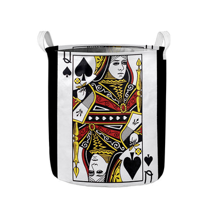 Queen Of Spades Playing Card Print Collapsible Laundry Basket