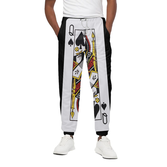 Queen Of Spades Playing Card Print Cotton Pants