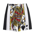 Queen Of Spades Playing Card Print Cotton Shorts