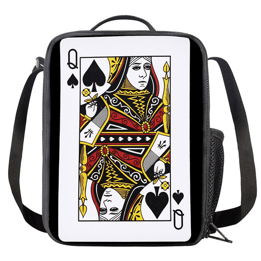 Queen Of Spades Playing Card Print Crossbody Lunch Bag