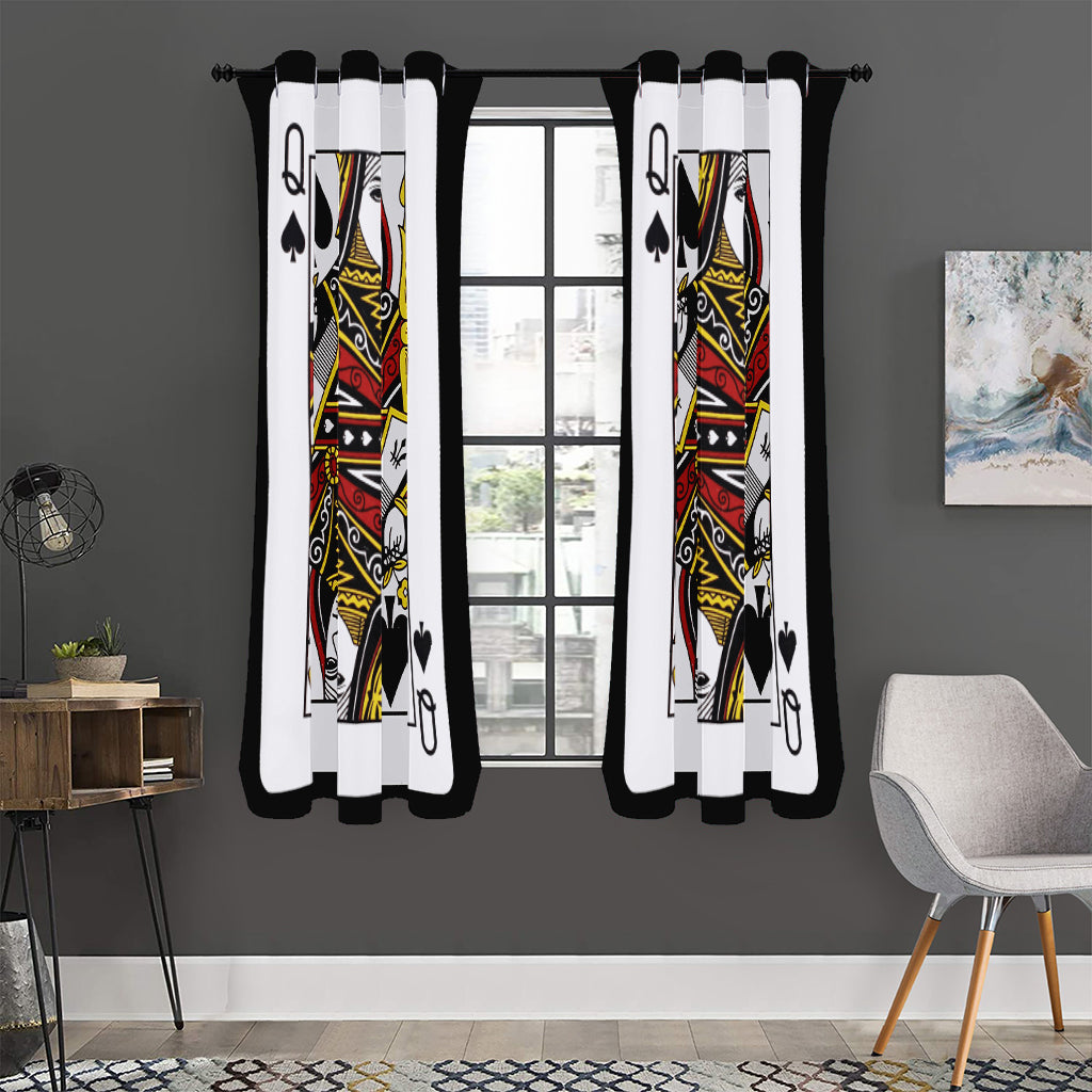 Queen Of Spades Playing Card Print Curtain