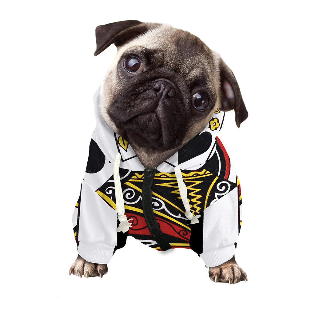 Queen Of Spades Playing Card Print Dog Zip Up Hoodie