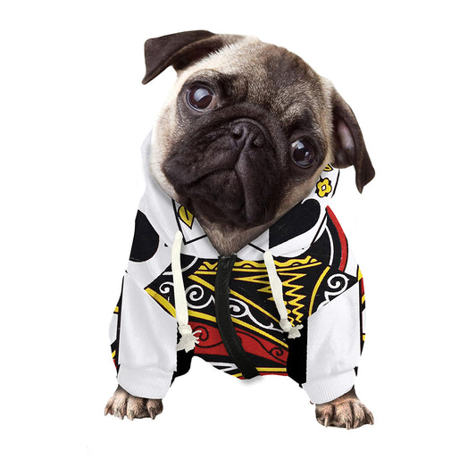 Queen Of Spades Playing Card Print Dog Zip Up Hoodie