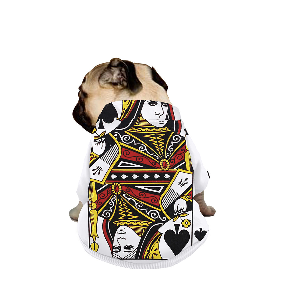 Queen Of Spades Playing Card Print Dog Zip Up Jacket