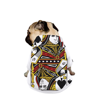 Queen Of Spades Playing Card Print Dog Zip Up Jacket