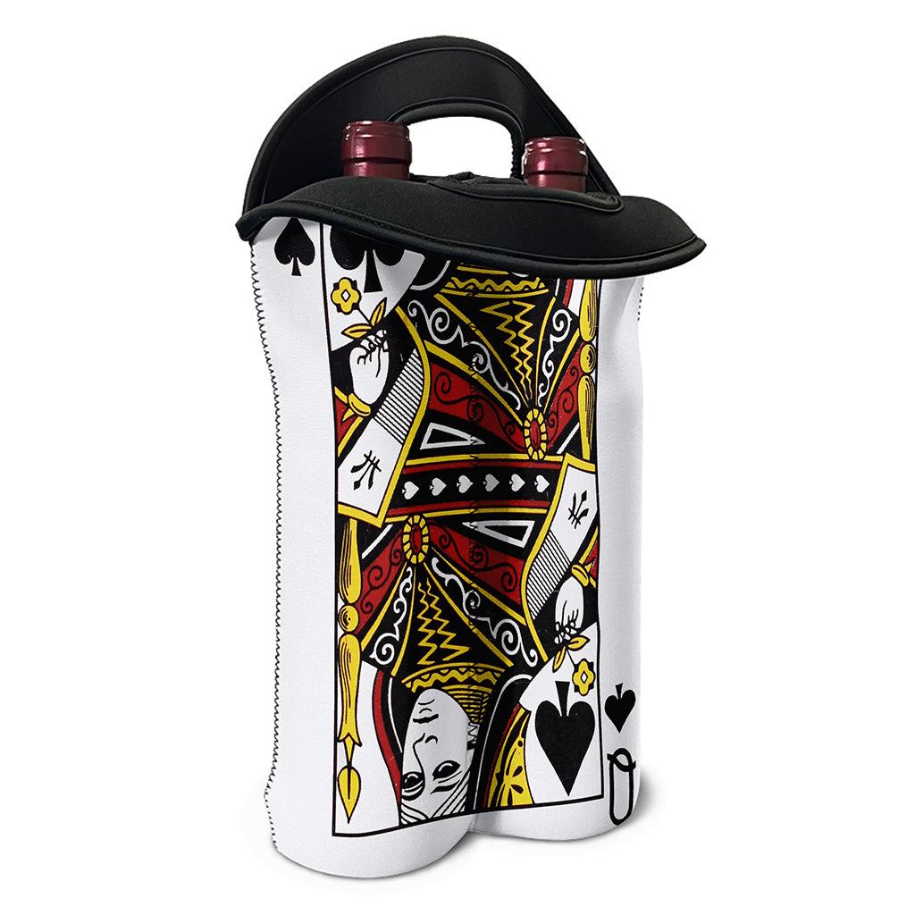 Queen Of Spades Playing Card Print Double Neoprene Wine Tote