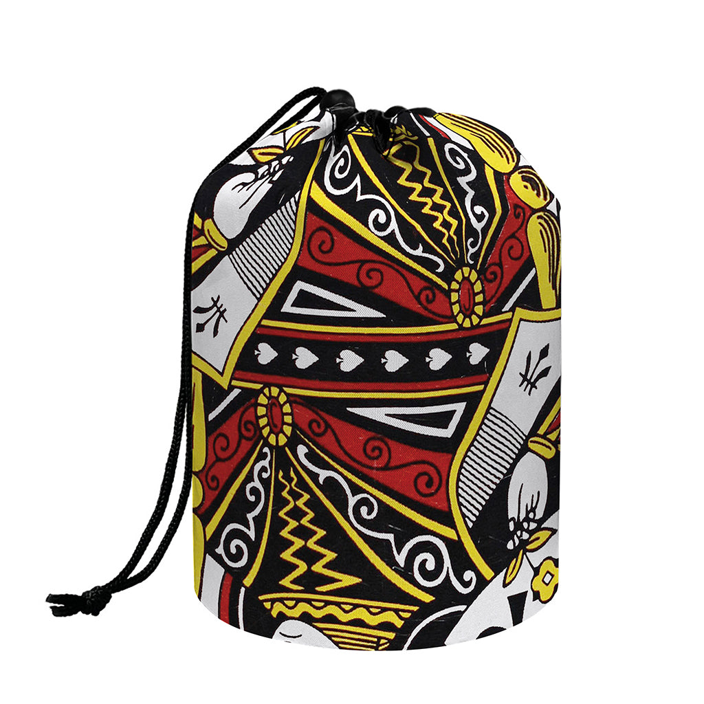 Queen Of Spades Playing Card Print Drawstring Makeup Bag