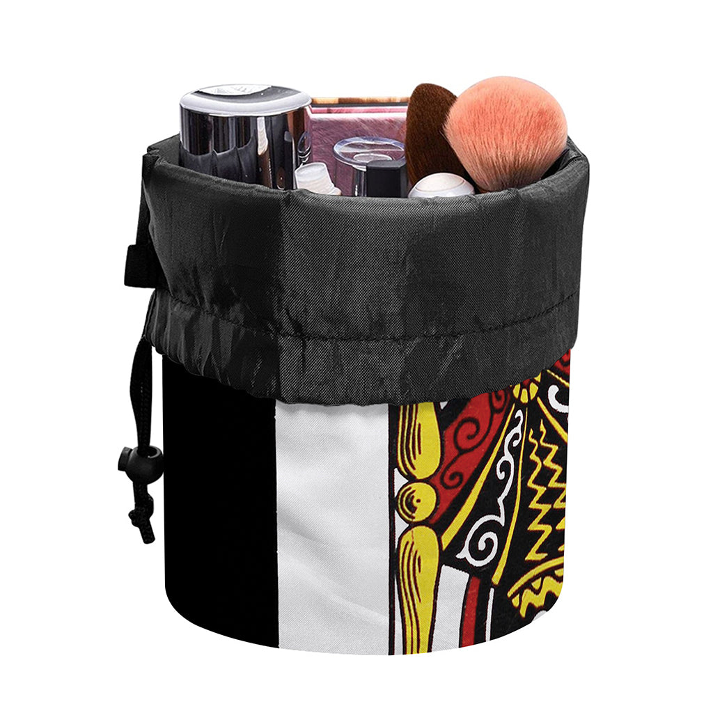 Queen Of Spades Playing Card Print Drawstring Makeup Bag