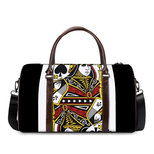 Queen Of Spades Playing Card Print Duffle Bag