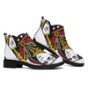 Queen Of Spades Playing Card Print Flat Ankle Boots