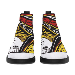 Queen Of Spades Playing Card Print Flat Ankle Boots