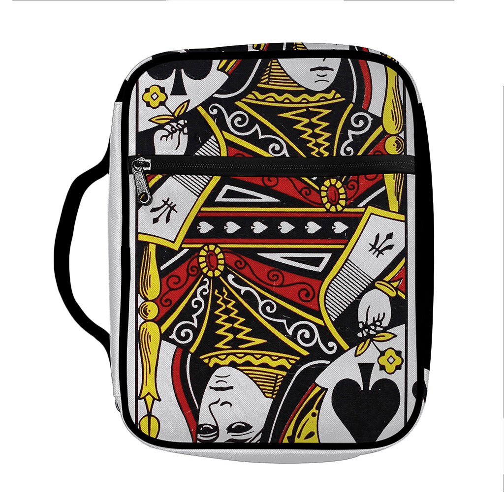 Queen Of Spades Playing Card Print Front Pocket Bible Bag