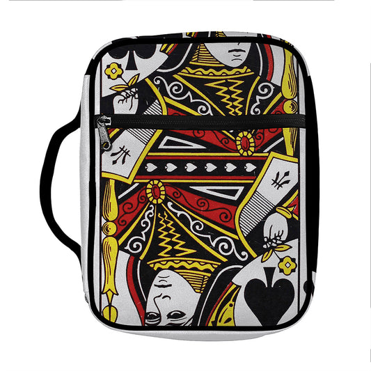 Queen Of Spades Playing Card Print Front Pocket Bible Bag
