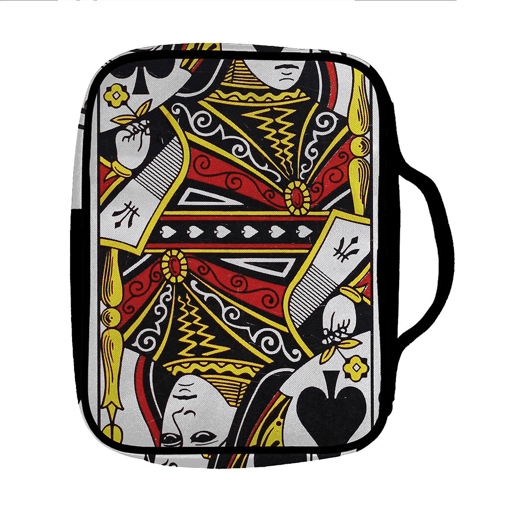Queen Of Spades Playing Card Print Front Pocket Bible Bag
