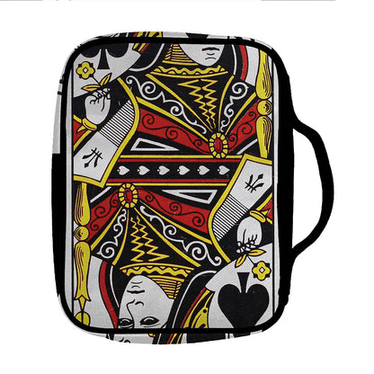 Queen Of Spades Playing Card Print Front Pocket Bible Bag