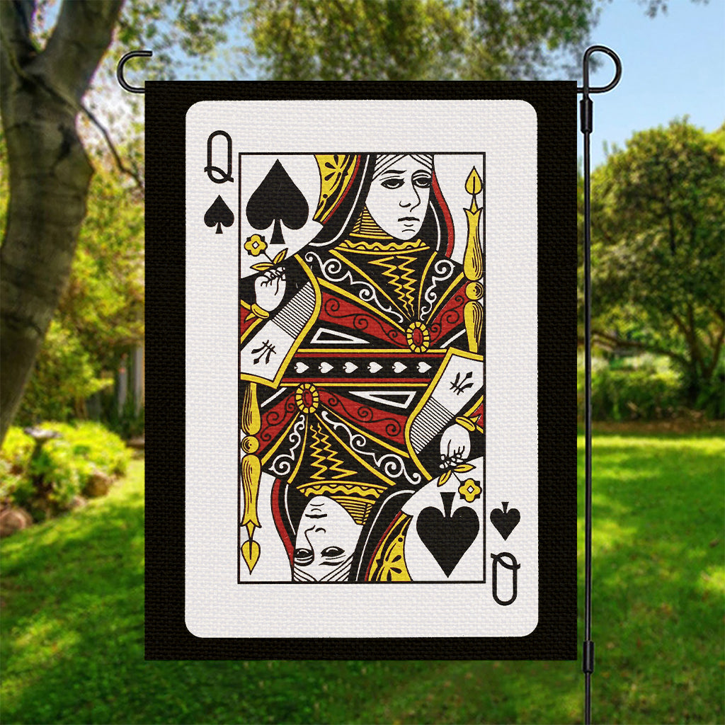 Queen Of Spades Playing Card Print Garden Flag