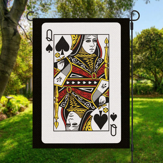 Queen Of Spades Playing Card Print Garden Flag