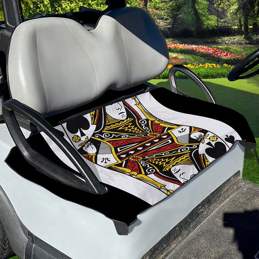 Queen Of Spades Playing Card Print Golf Cart Seat Cover