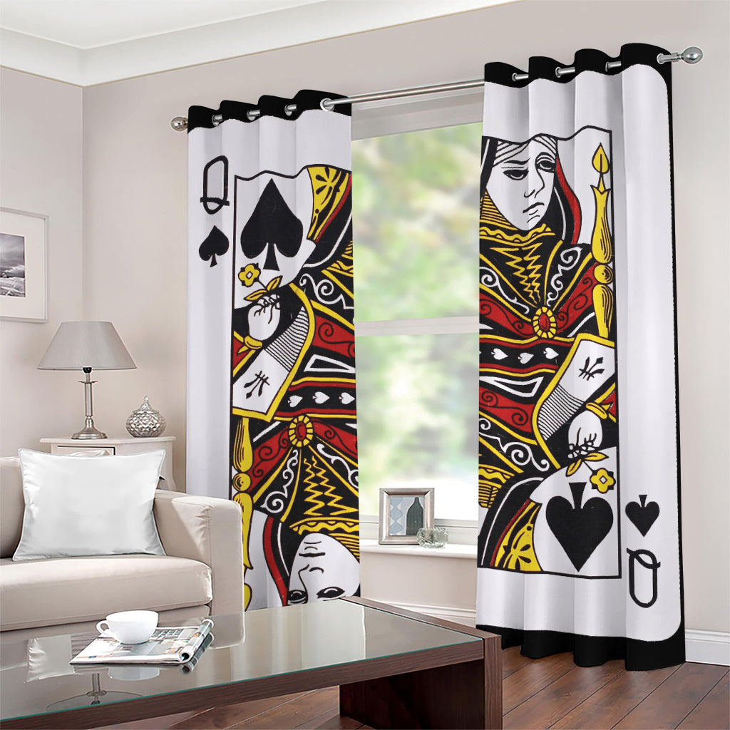 Queen Of Spades Playing Card Print Grommet Curtains