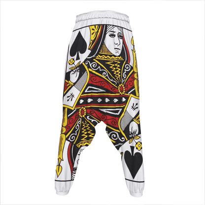 Queen Of Spades Playing Card Print Hammer Pants