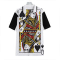 Queen Of Spades Playing Card Print Hawaiian Shirt