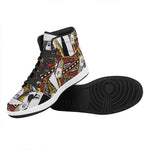 Queen Of Spades Playing Card Print High Top Leather Sneakers