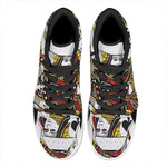 Queen Of Spades Playing Card Print High Top Leather Sneakers