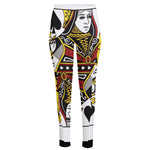 Queen Of Spades Playing Card Print High-Waisted Pocket Leggings