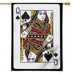 Queen Of Spades Playing Card Print House Flag