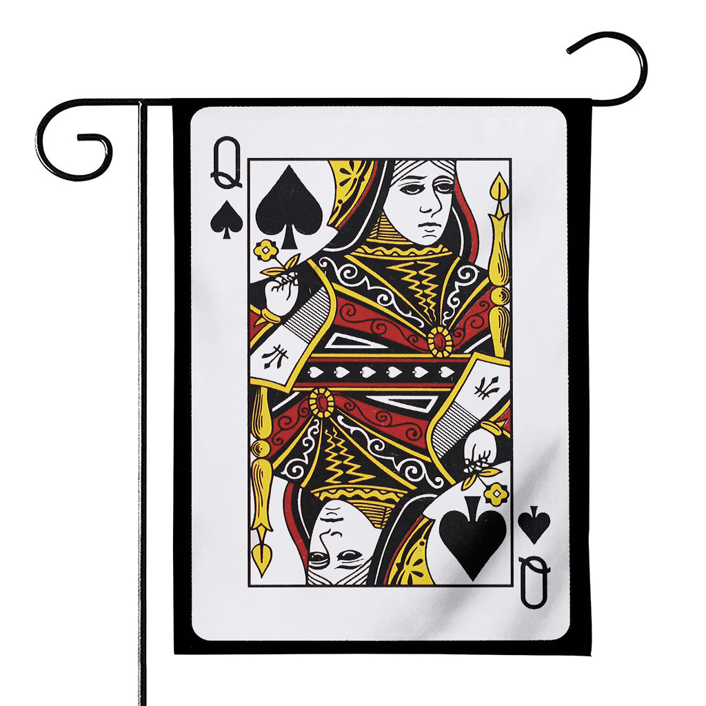 Queen Of Spades Playing Card Print House Flag