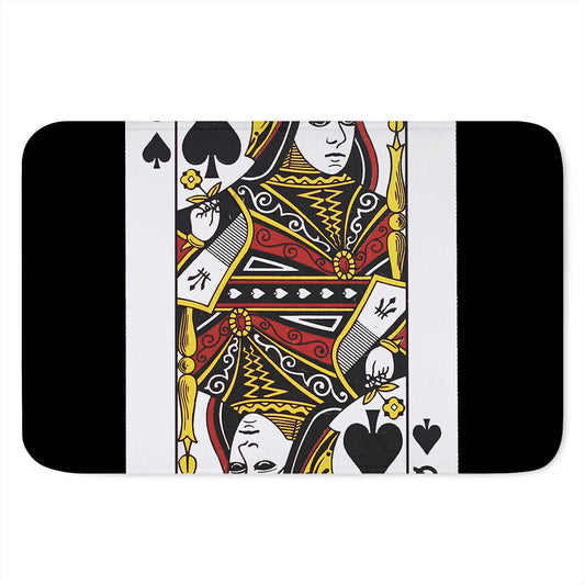 Queen Of Spades Playing Card Print Indoor Door Mat