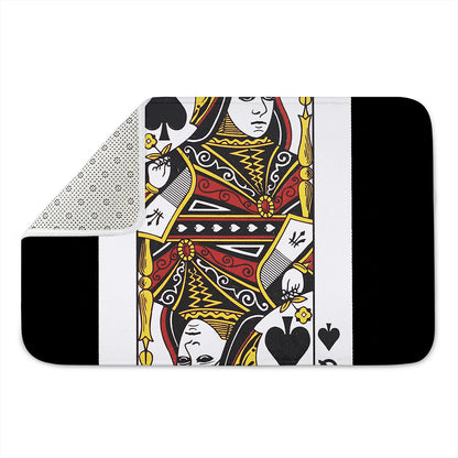 Queen Of Spades Playing Card Print Indoor Door Mat