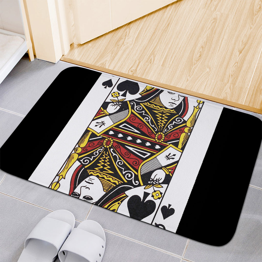 Queen Of Spades Playing Card Print Indoor Door Mat