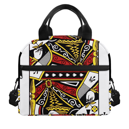 Queen Of Spades Playing Card Print Insulated Lunch Bag