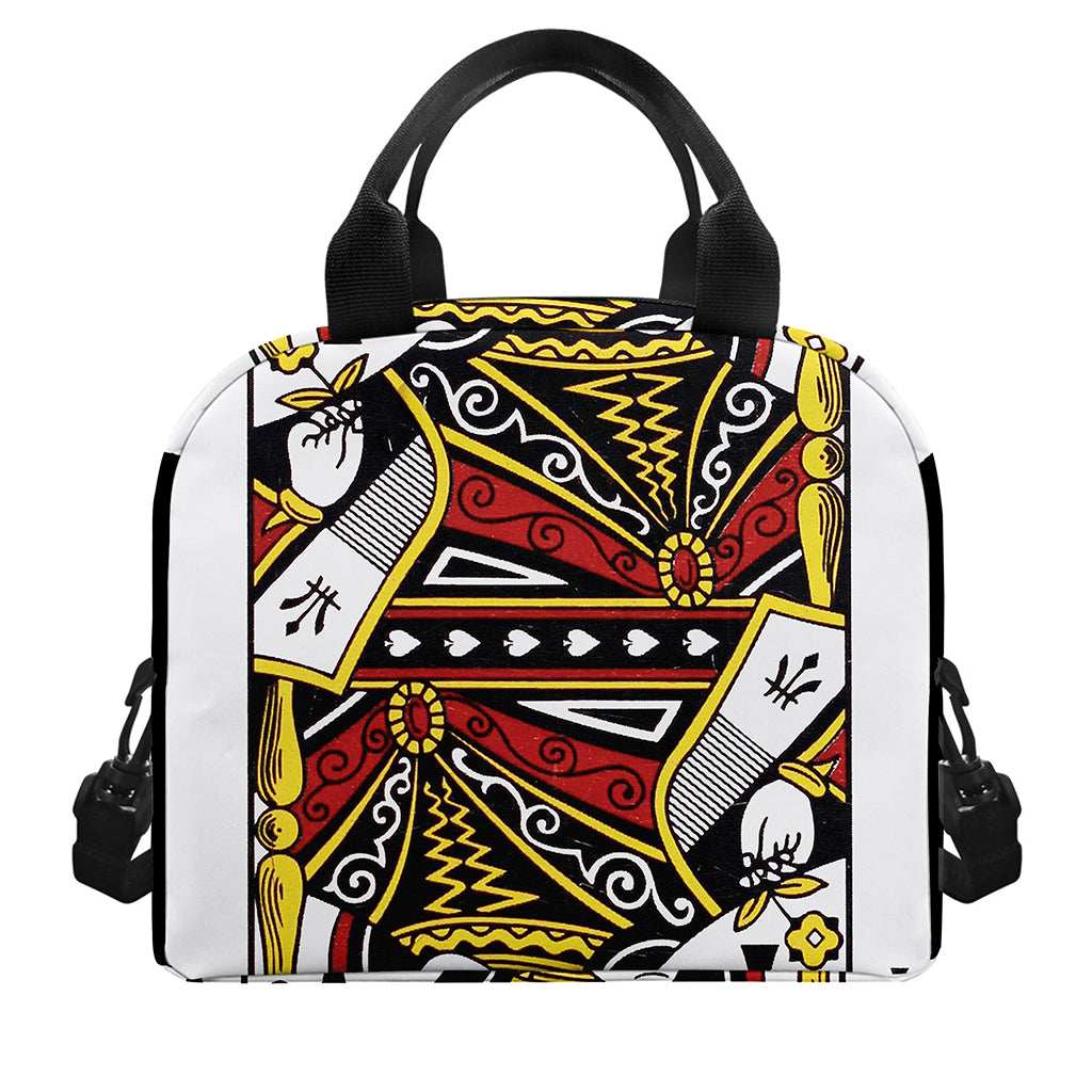 Queen Of Spades Playing Card Print Insulated Lunch Bag