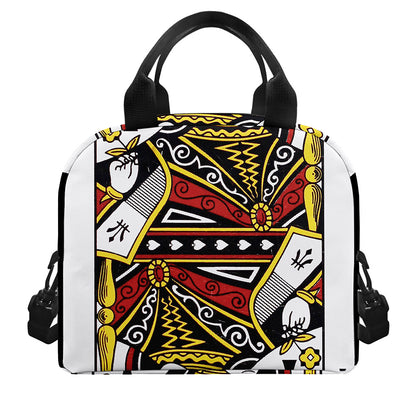 Queen Of Spades Playing Card Print Insulated Lunch Bag