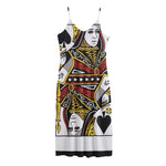 Queen Of Spades Playing Card Print Jersey Midi Cami Dress