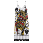 Queen Of Spades Playing Card Print Jersey Midi Cami Dress