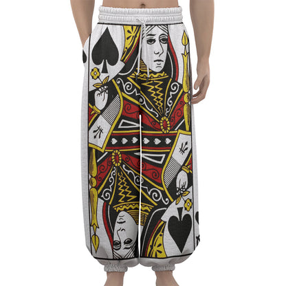 Queen Of Spades Playing Card Print Lantern Pants