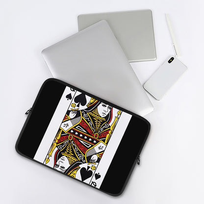 Queen Of Spades Playing Card Print Laptop Sleeve