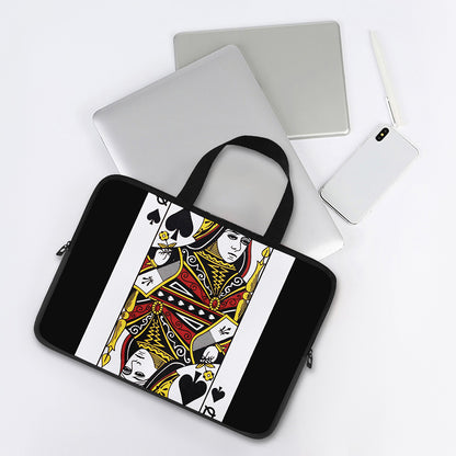Queen Of Spades Playing Card Print Laptop Sleeve With Handle