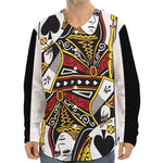 Queen Of Spades Playing Card Print Long Sleeve Baseball Jersey