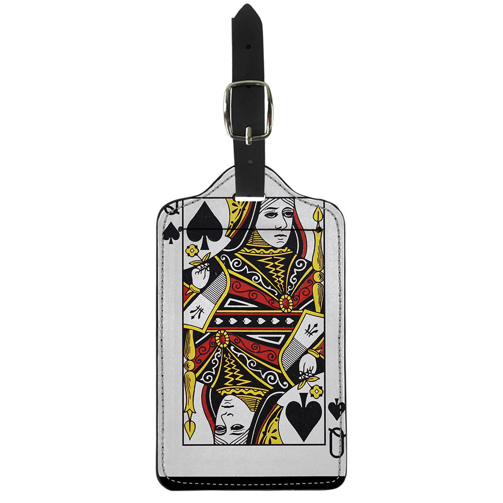 Queen Of Spades Playing Card Print Luggage Tag
