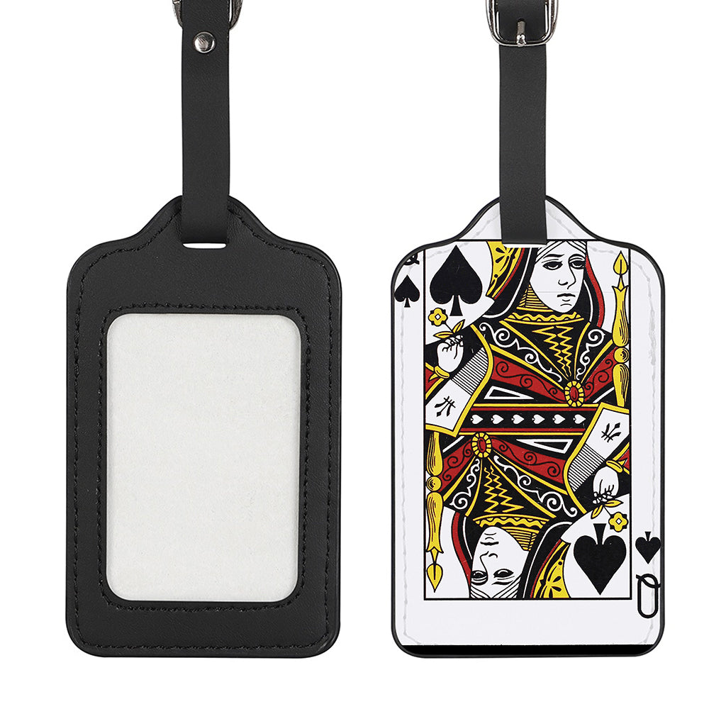 Queen Of Spades Playing Card Print Luggage Tag